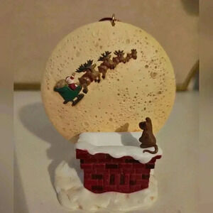 Hallmark Ornament 1997 Happy Christmas to All Light Up Moon